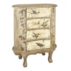 Vienna Distressed Antique Greige Bedside Table