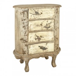 Vienna Distressed Antique Greige Bedside Table