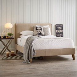 New York | King Size | Bed Frame House Weave Warm Linen