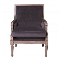 Bonaparte Slate Grey Velvet Chair